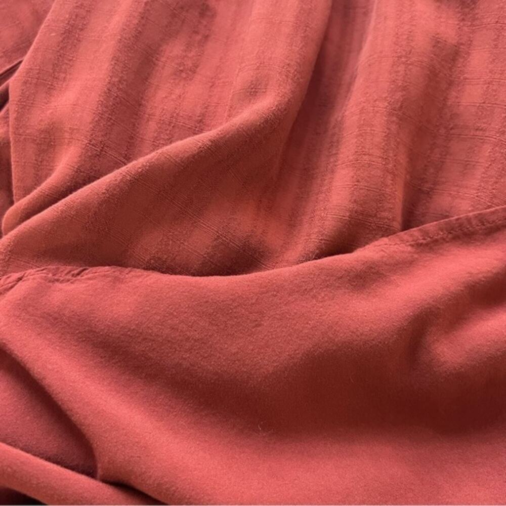 Anthropologie Rust Red Button-Front Mini Dress - Picture 12 of 16